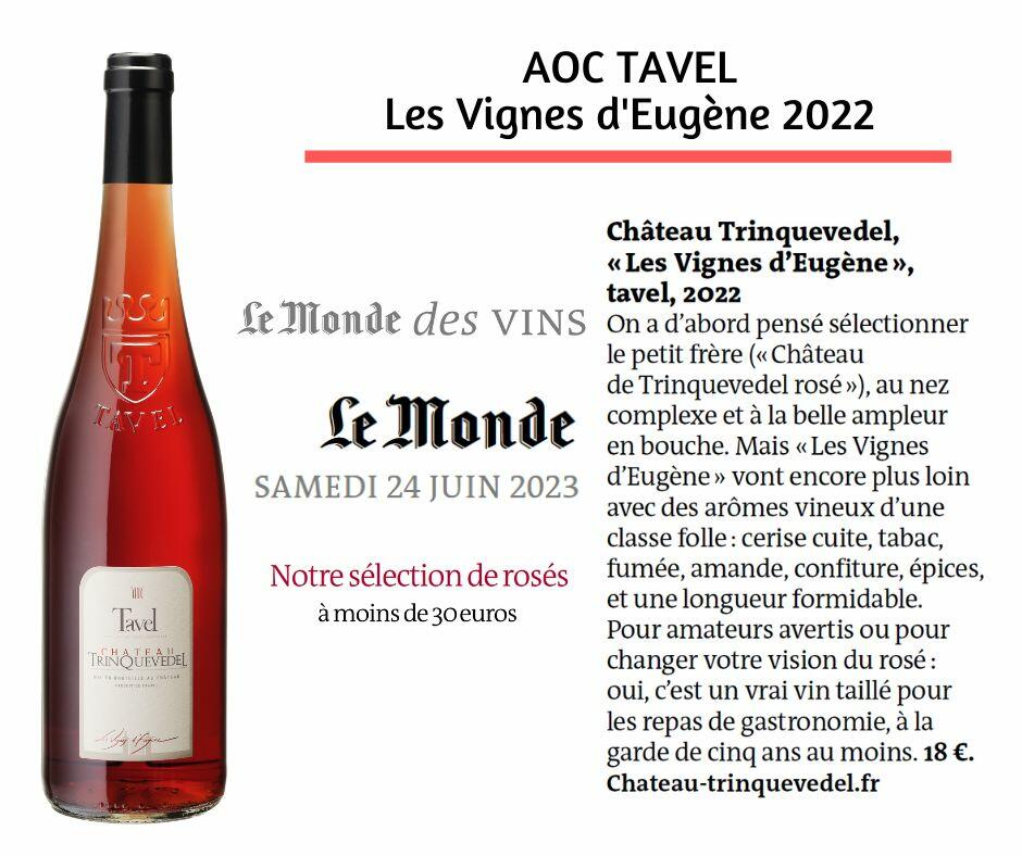 TAVEL Les Vignes d'Eugène in the french magazine LE MONDE
