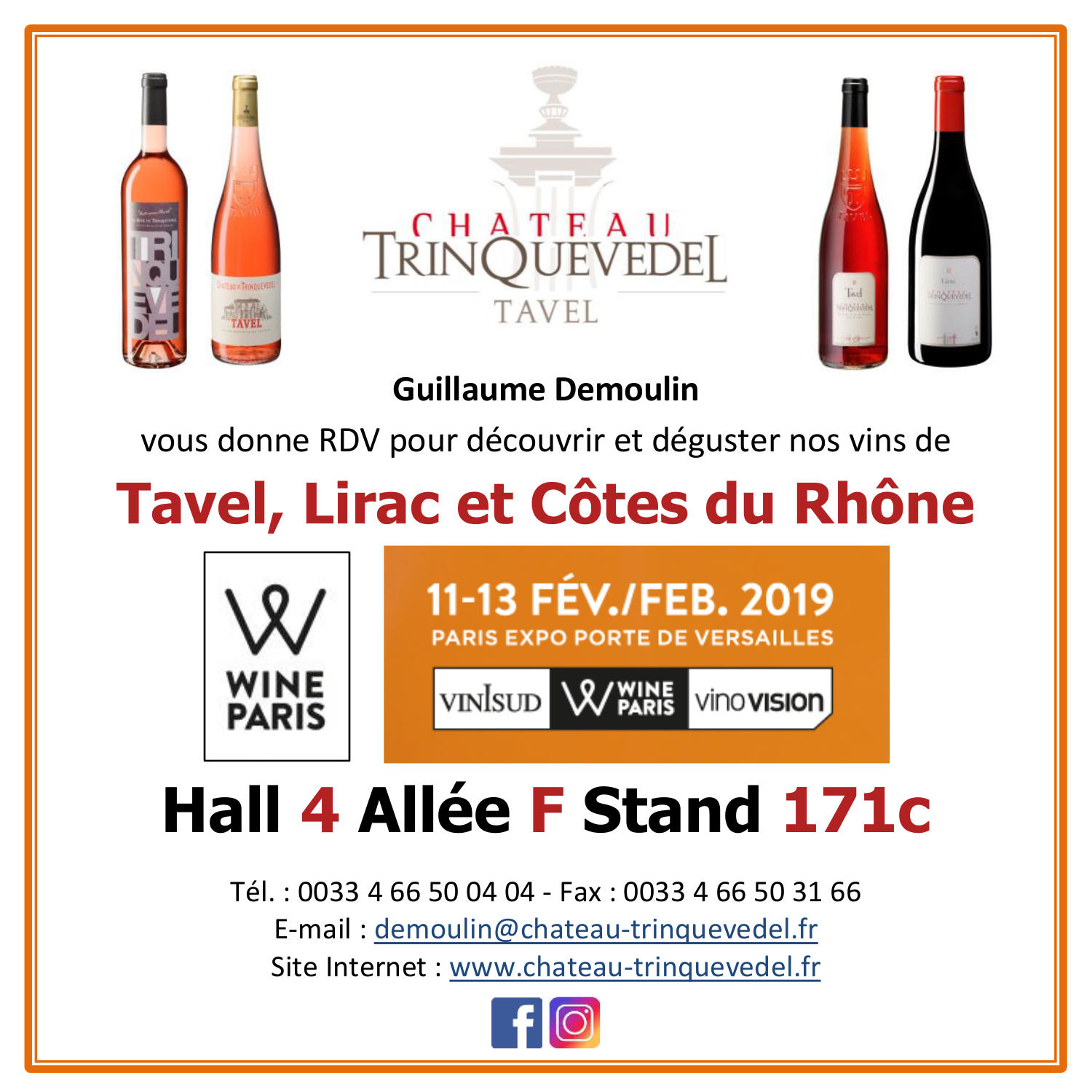 WINE PARIS : Nous y serons, Hall 4 Allée F Stand 171c